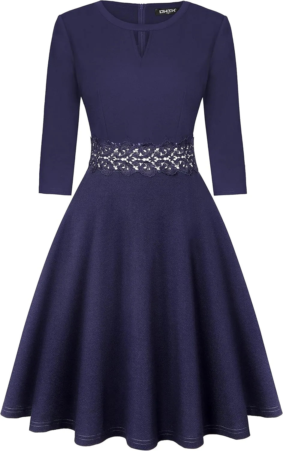 OWIN Women's Vintage Floral Lace Flared A-Line Swing Casual Party Cocktail Dresses Sleeveless