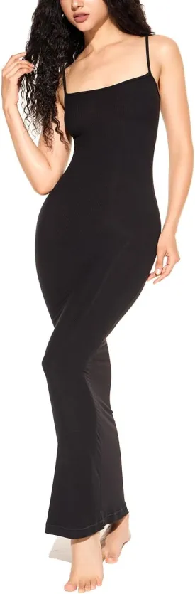 PATTERN HOUR Women's Slip Maxi Dress Long Ribbed Bodycon Dresses Soft Lounge Slipdress for Women