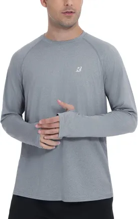 Roadbox UPF 50  Mens Swim Shirts, Long Sleeve Sun Protection Fishing Rash Guard, Quick Dry UV Hiking Shirt with Thumbhole