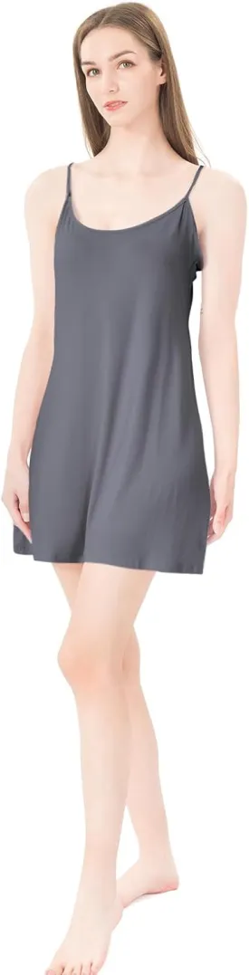 Slip Dress for Women Viscose Spaghetti Strap Lingerie Sexy Nightgowns Plus Size
