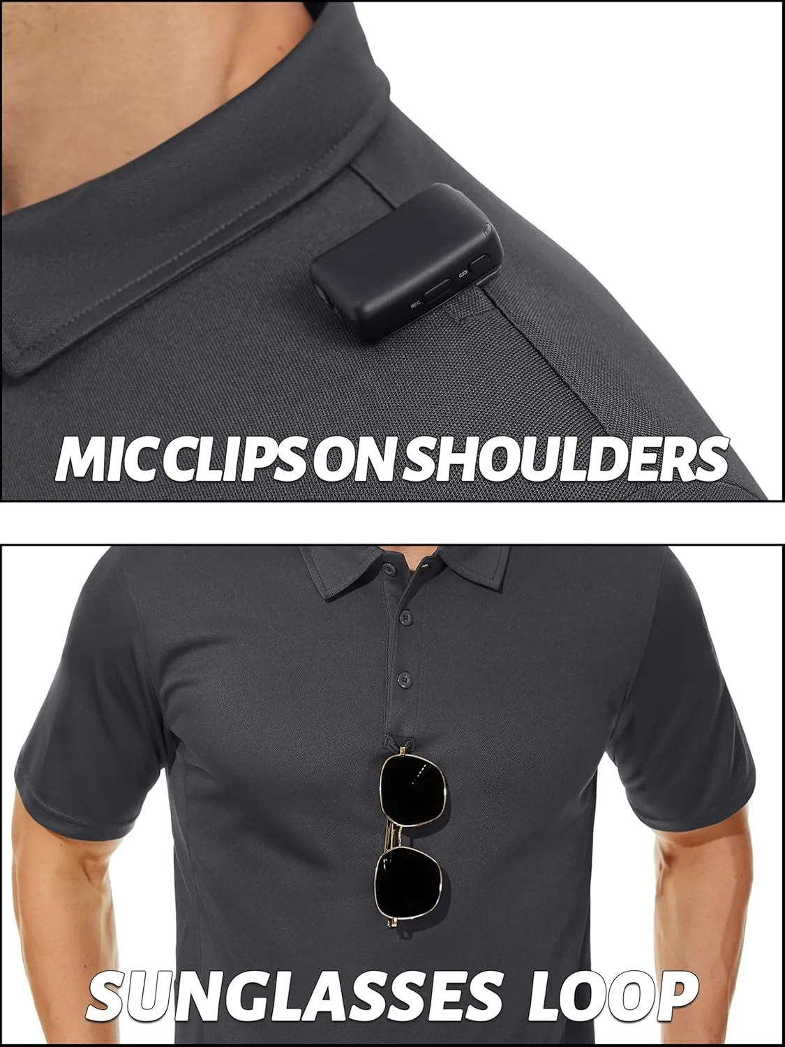 TACVASEN Men's Polo Shirts Dry Fit Tactical Golf Polos Short Sleeve Shirt UPF 50  Performance Collared Work Athletic
