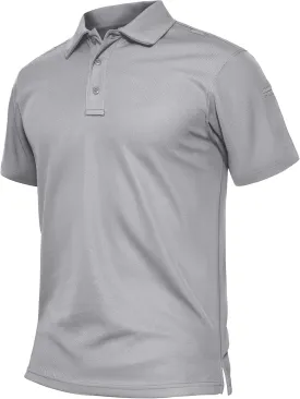TACVASEN Men's Polo Shirts Dry Fit Tactical Golf Polos Short Sleeve Shirt UPF 50  Performance Collared Work Athletic