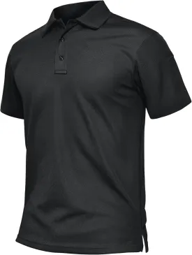 TACVASEN Men's Polo Shirts Dry Fit Tactical Golf Polos Short Sleeve Shirt UPF 50  Performance Collared Work Athletic