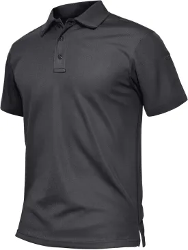 TACVASEN Men's Polo Shirts Dry Fit Tactical Golf Polos Short Sleeve Shirt UPF 50  Performance Collared Work Athletic