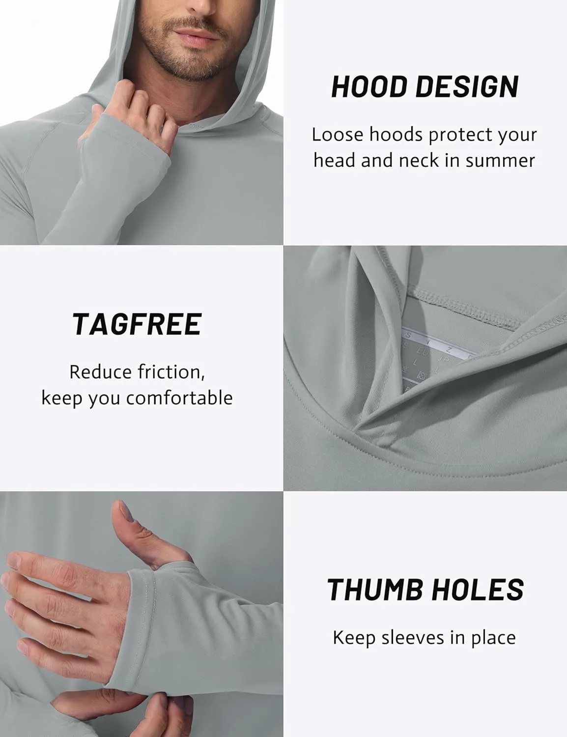 TACVASEN Mens Sun Protection Shirts UPF 50  Rash Guard for Men Long Sleeve Lightweight SPF UV Hoodie Swimming Hiking