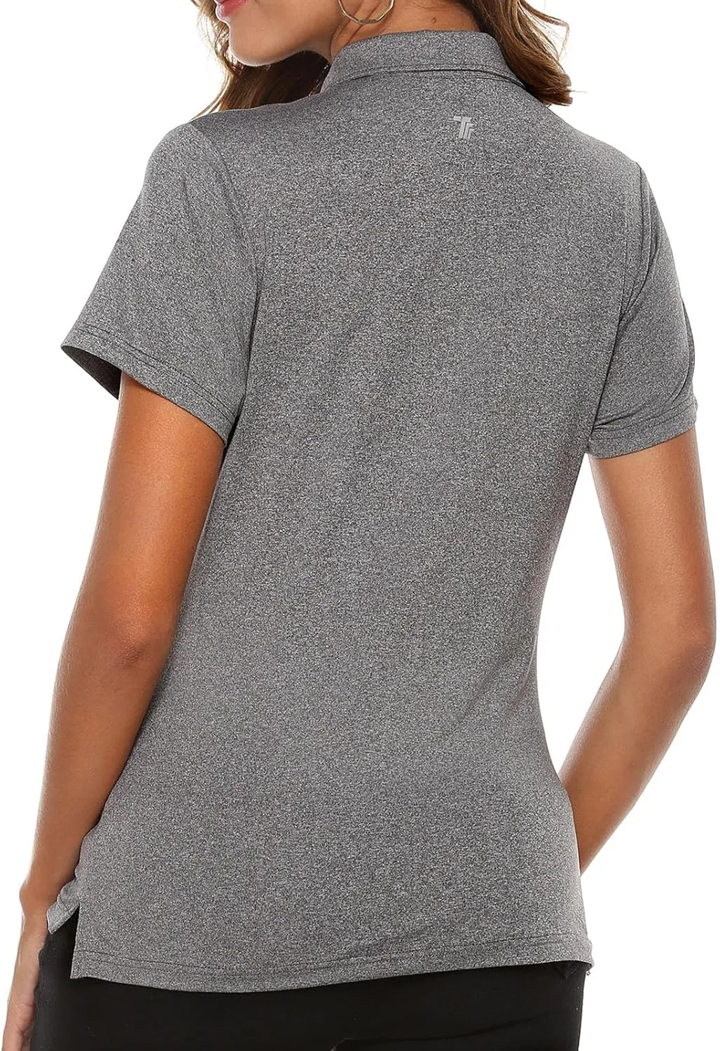 TBMPOY Women's Golf Polo Short Sleeve Shirts Lightweight Moisture Wicking Collared T Shirt Quick Dry 4-Button