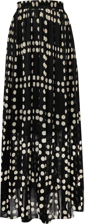 Topdress Women's Chiffon Skirts Elastic High Waist Tea Length A-line Ruffle Beach Skirts