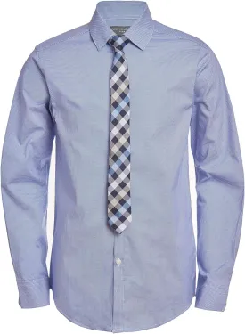 Van Heusen Boys' Long Sleeve Collared Button-Down Dress Shirt and Tie Set