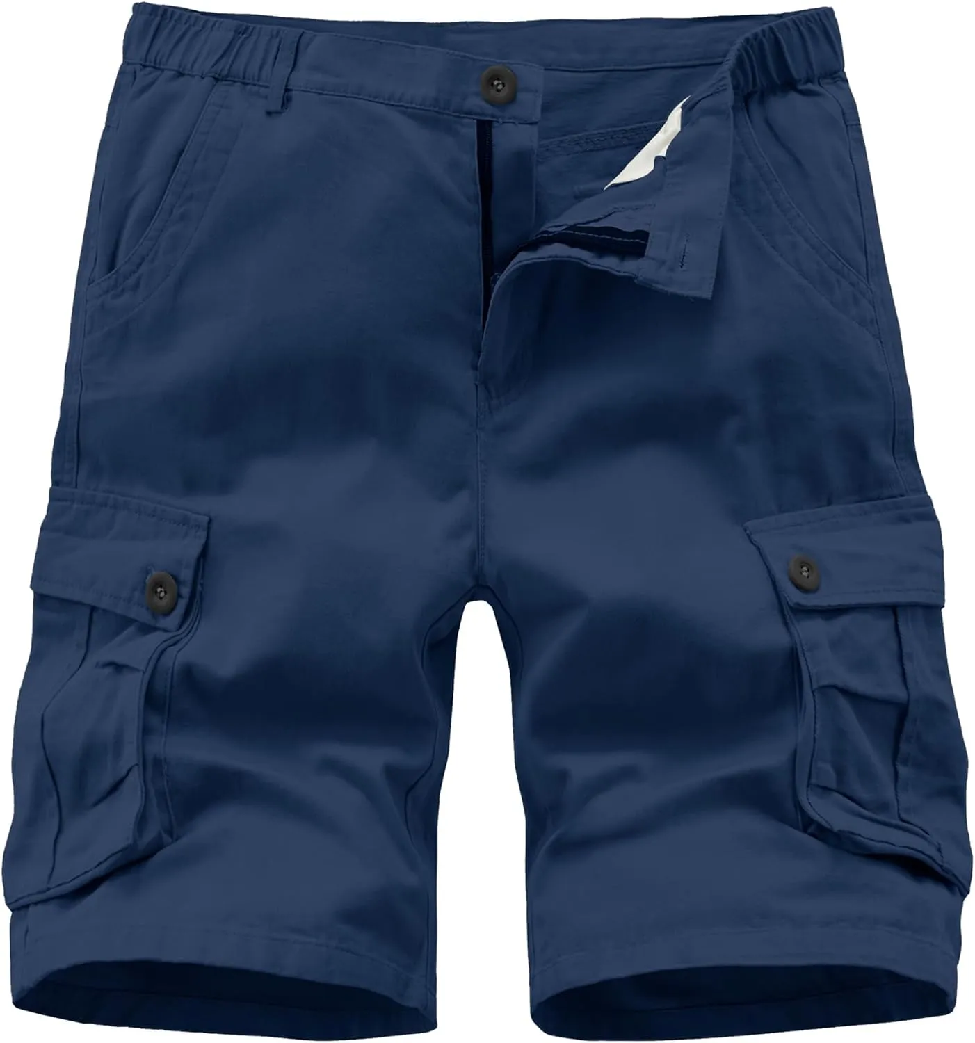 Vcansion Men's Cargo Shorts Casual Cotton Multi-Pockets Elastic Waist Camo Shorts