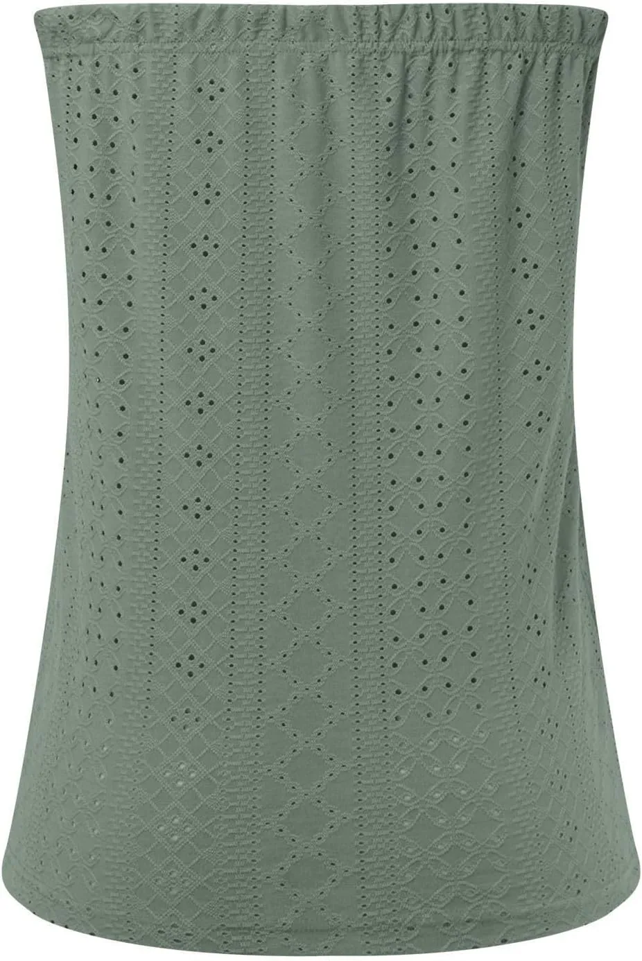 Women's Flowy Tube Tops Loose Fit Casual Strapless Shirts Eyelet Embroidery Lace Bandeau Tank Top Sleeveless Backless