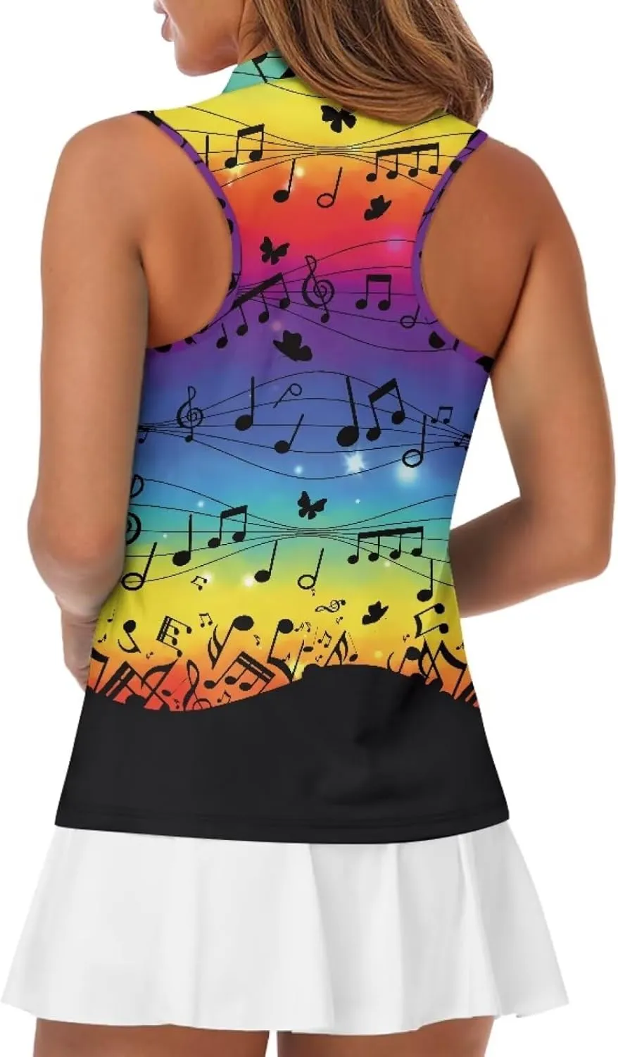 Womens Sleeveless Golf Shirts Zip Up V Neck Workout Tank Tops Quick Dry Lightweight Athletic Tops